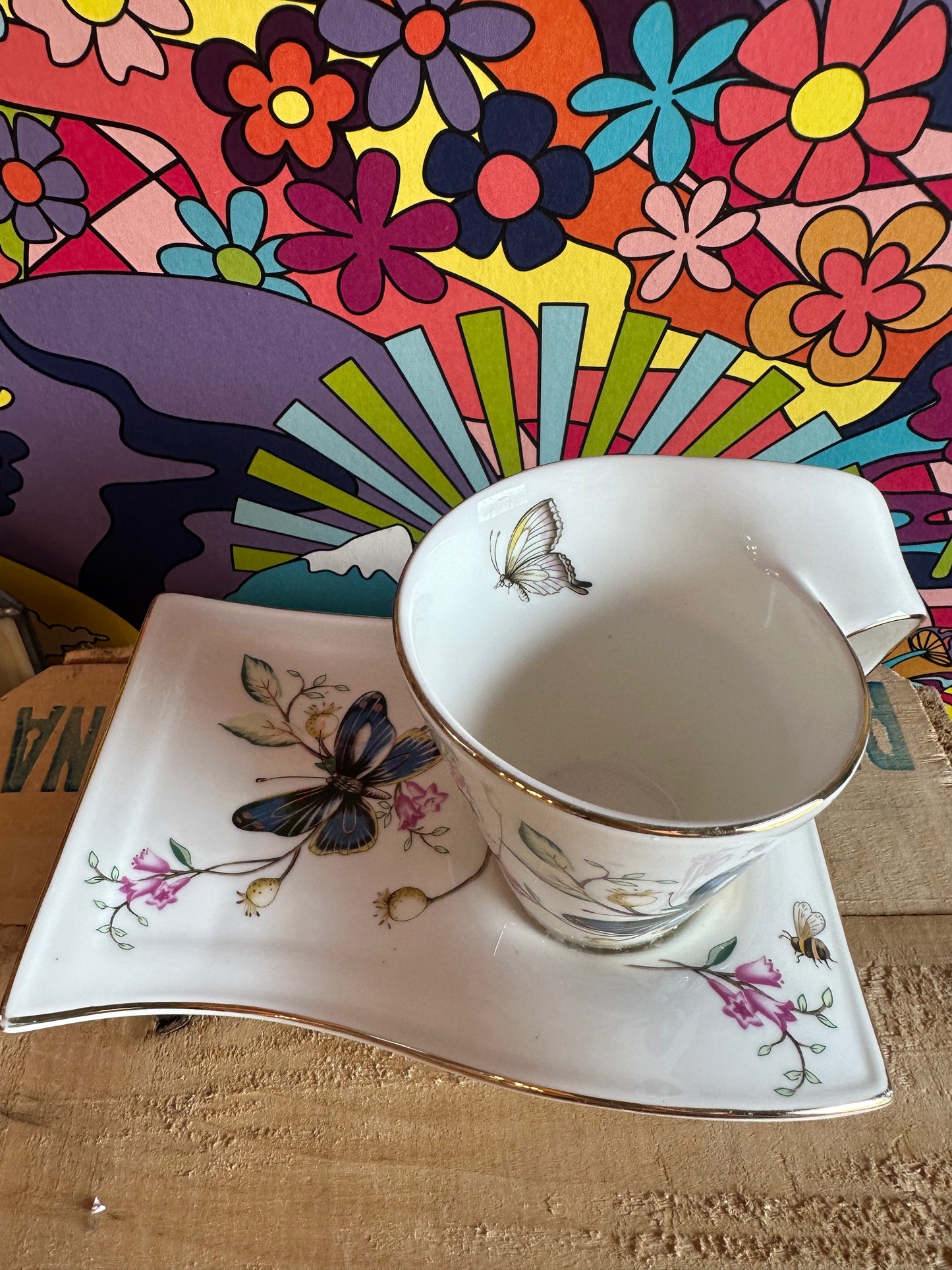 Butterfly & Bees Sugar Cup