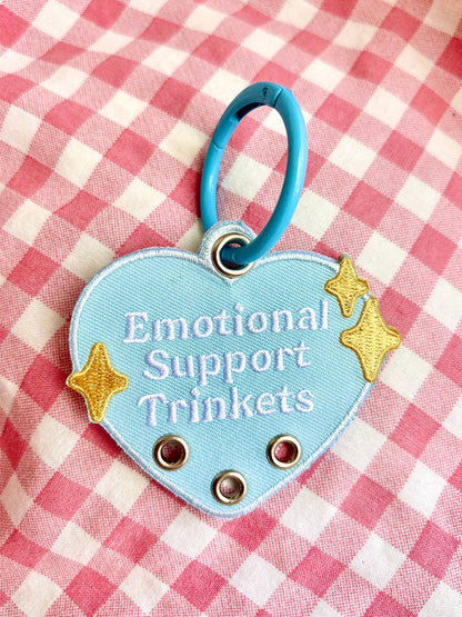 Emotional Support Trinkets Heart Embroidered Keychain