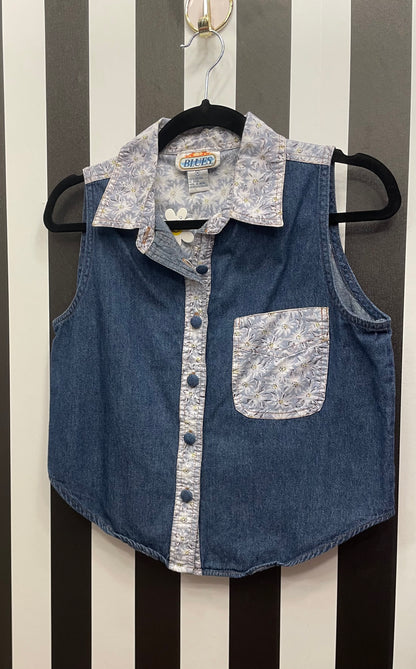 80s Daisy Denim Vest