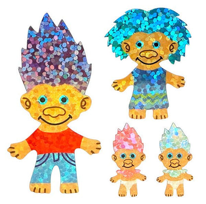 Sparkle Troll Stickers Vintage Inspired for Kids