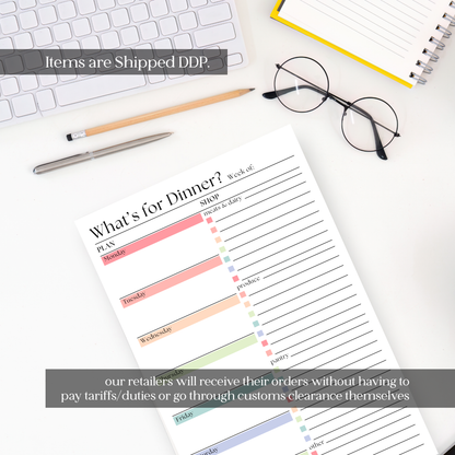 Weekly Meal Planner and Shopping List: 50-Page Notepad