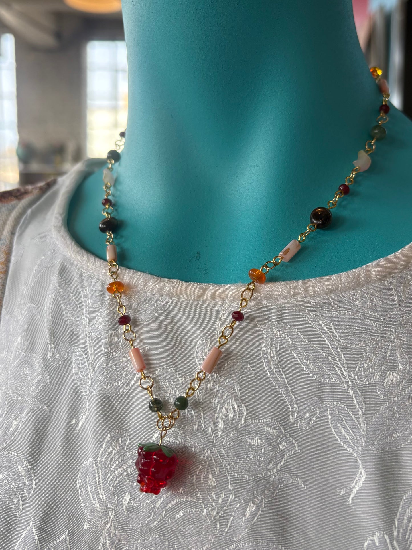 Raspberry Thief Necklace