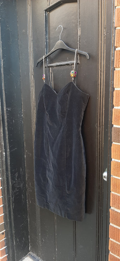 80s Velvet Glam Cocktail Dress