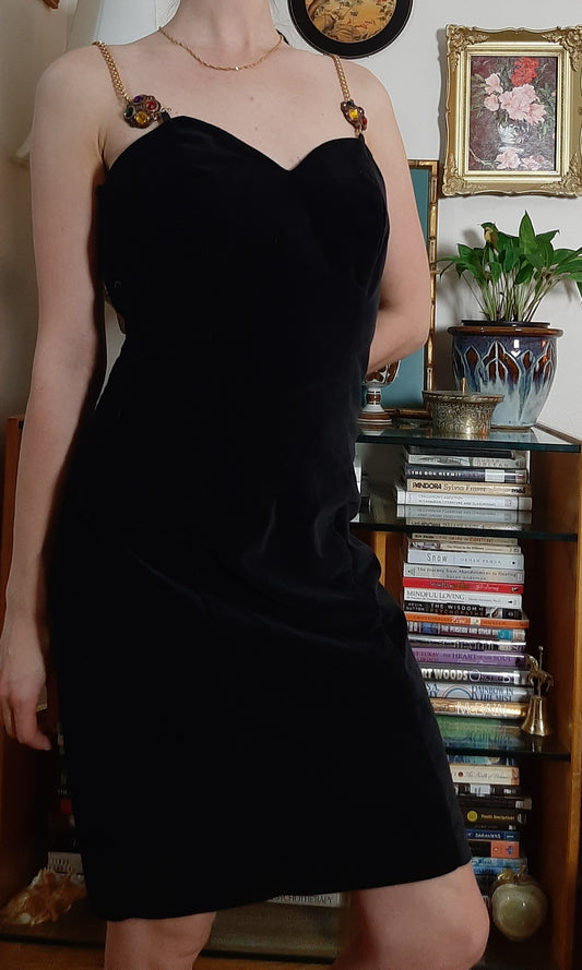 80s Velvet Glam Cocktail Dress