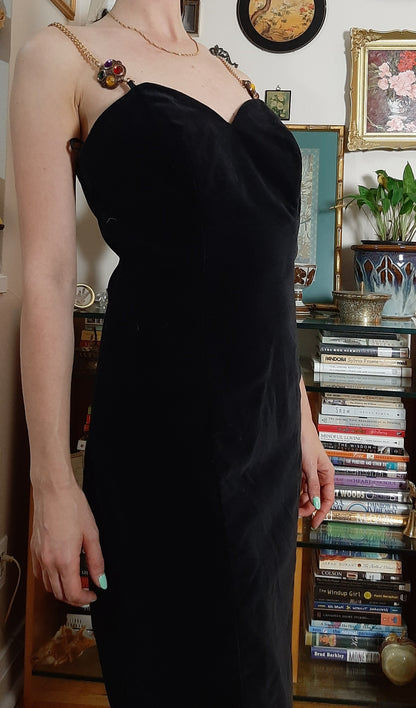 80s Velvet Glam Cocktail Dress