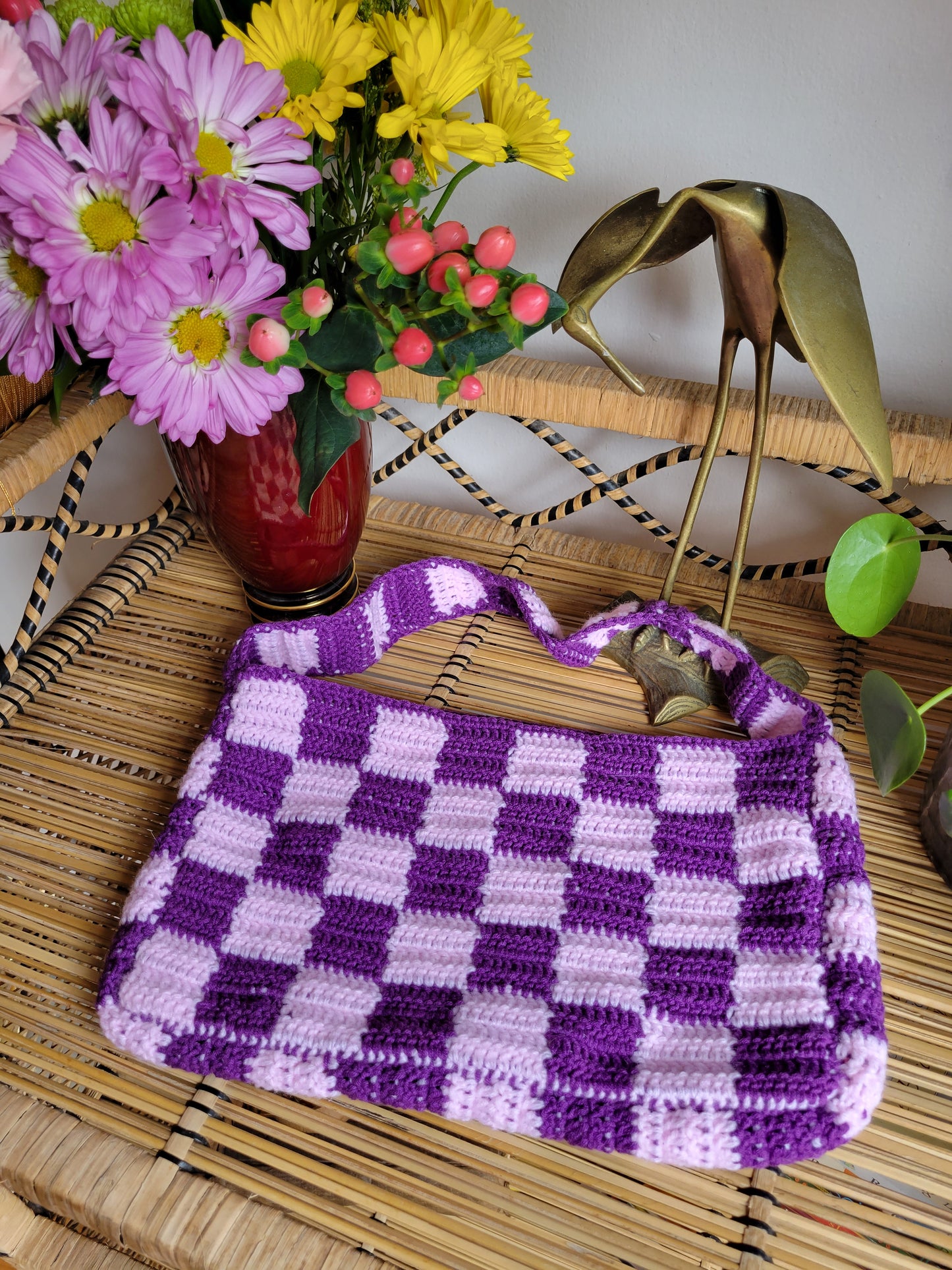 Handmade Checkered Handbag💜