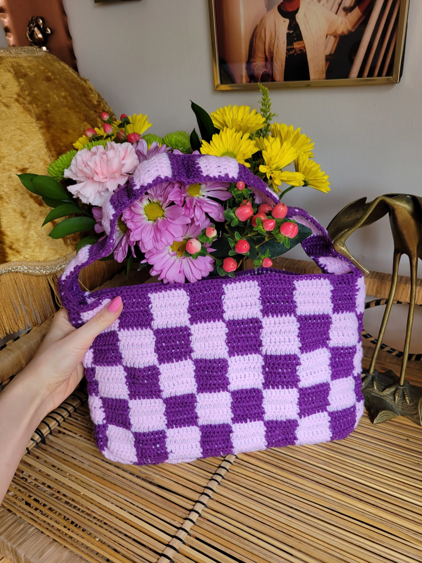 Handmade Checkered Handbag💜