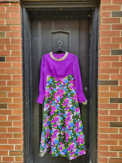 Retro 70s Floral Dress