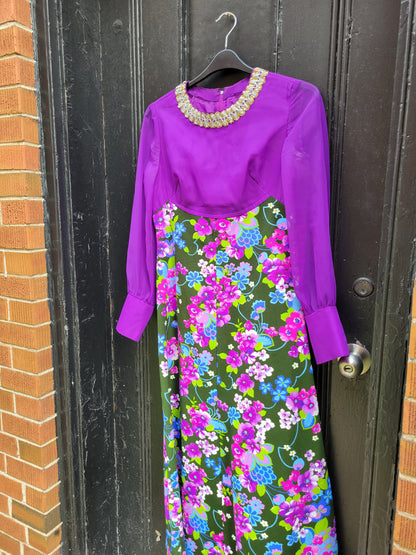 Retro 70s Floral Dress