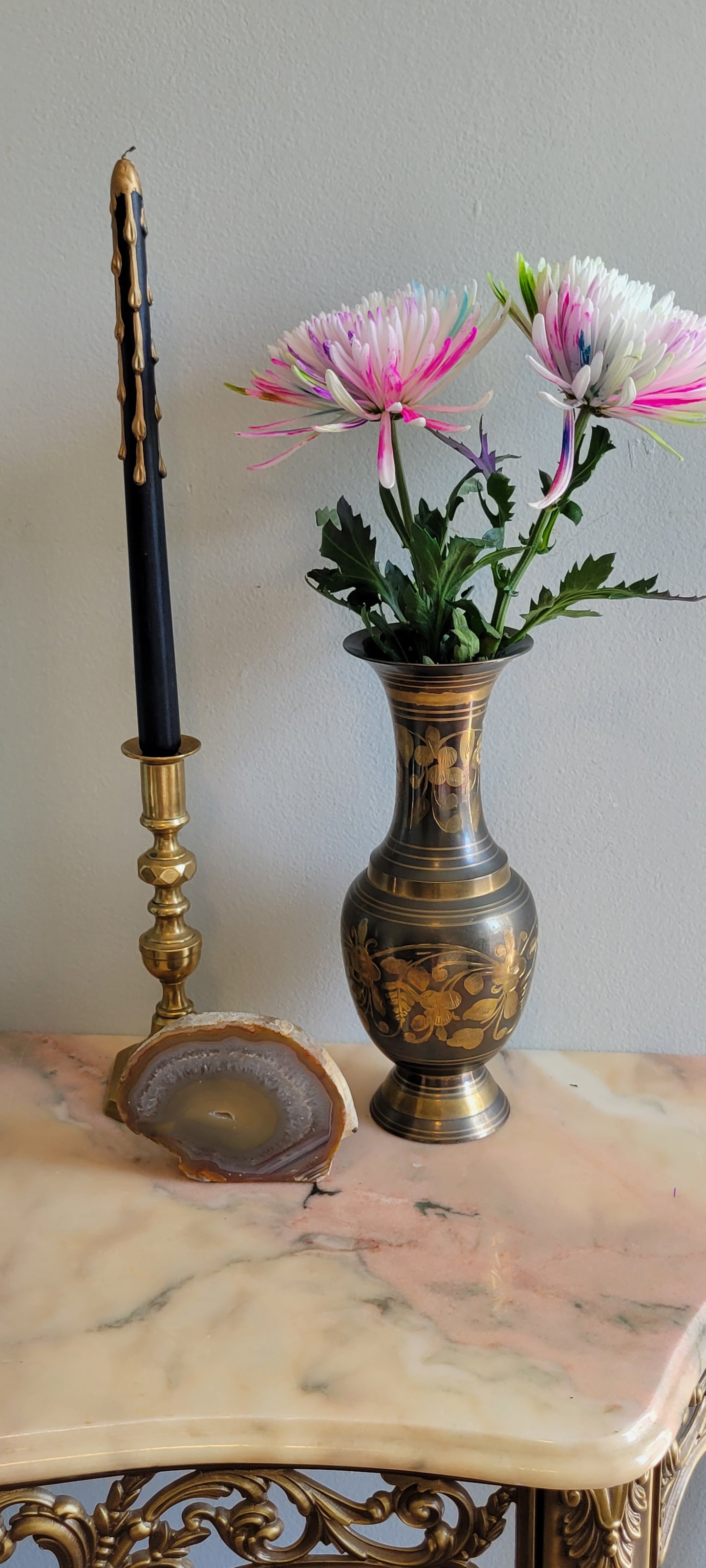 Dark Toned Brass Vase