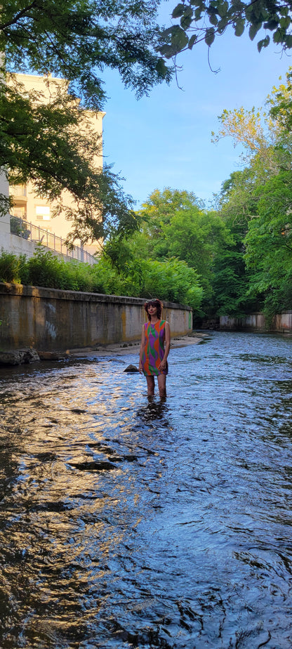 Retro 70s Colourblock Dress