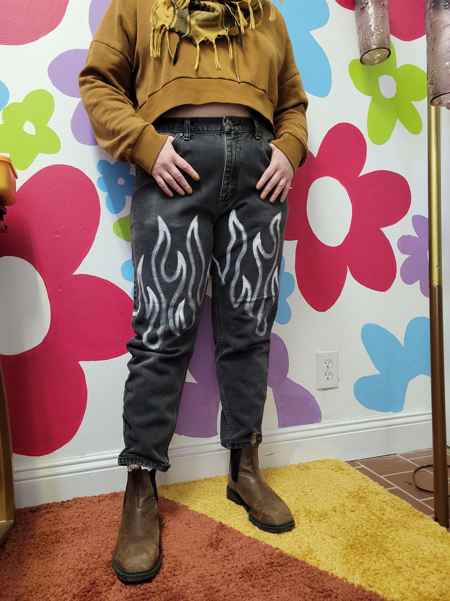 Flaming Hot Handpainted Denim