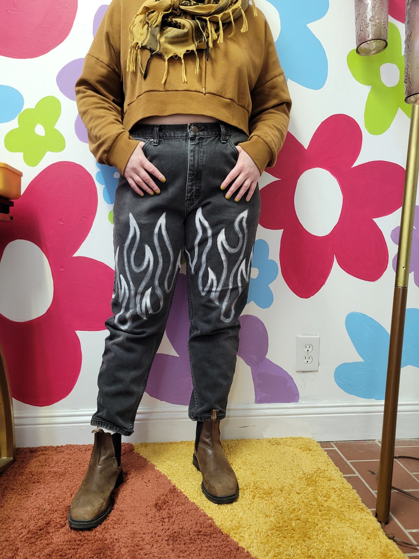 Flaming Hot Handpainted Denim