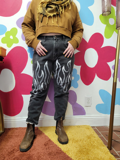 Flaming Hot Handpainted Denim