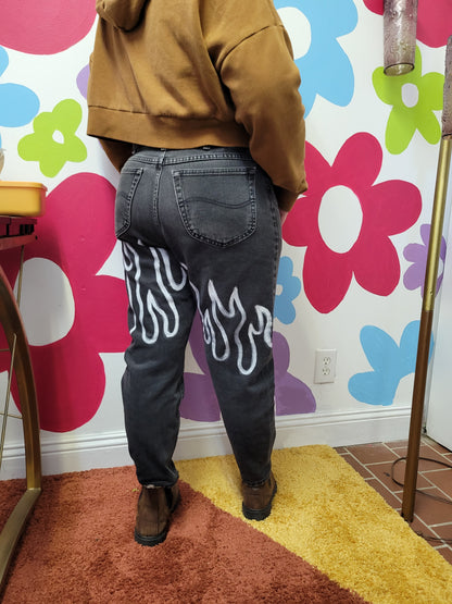 Flaming Hot Handpainted Denim