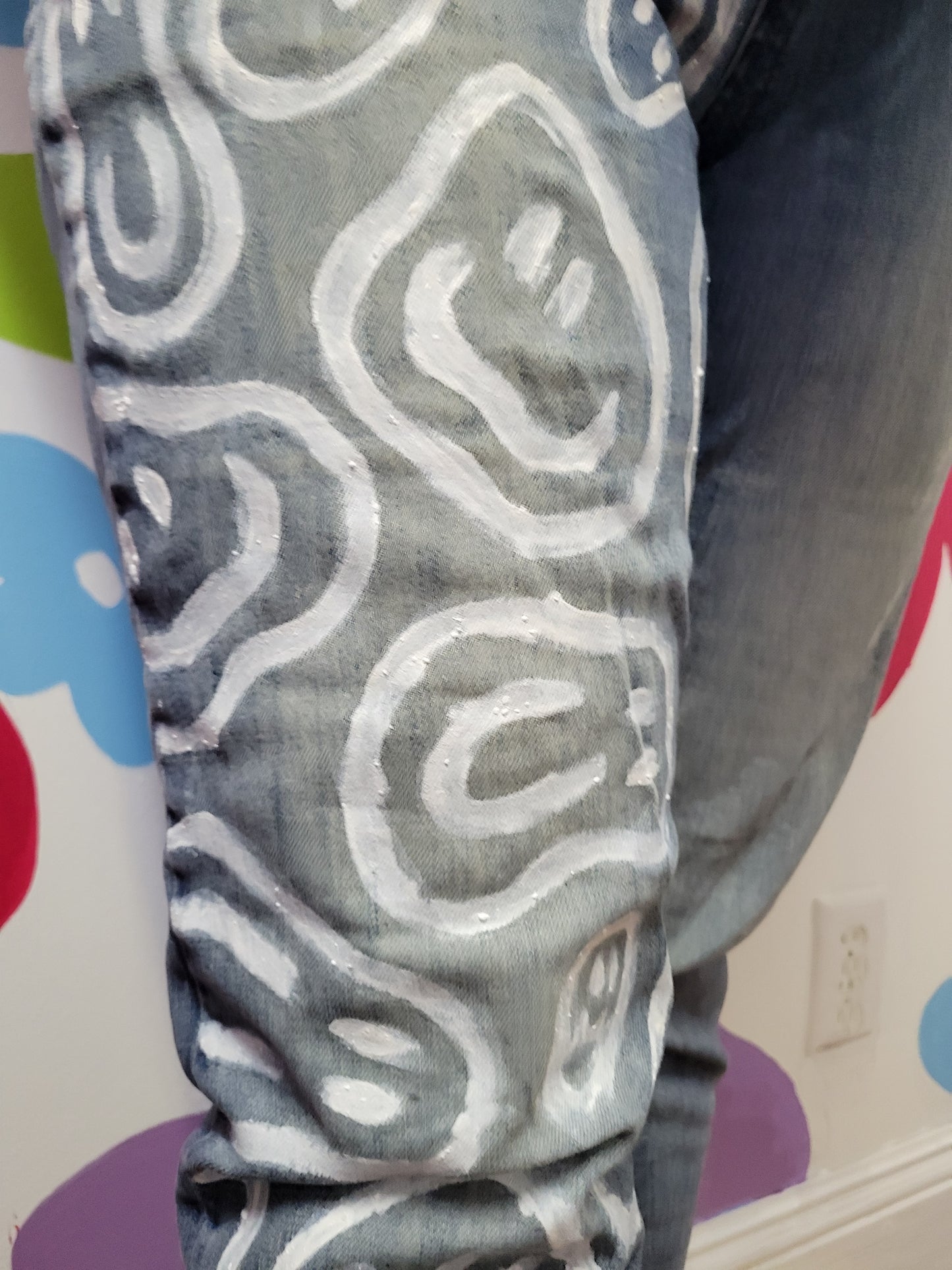 Happy Drip Handpainted Denim😀