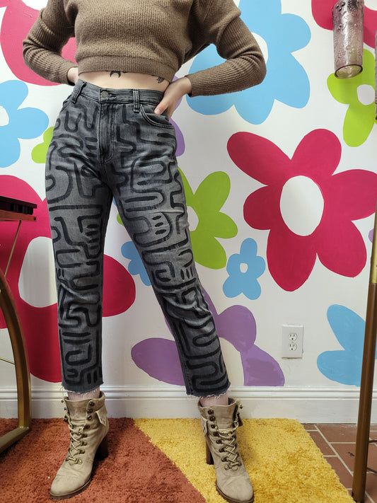 Labyrinth Handpainted Denim