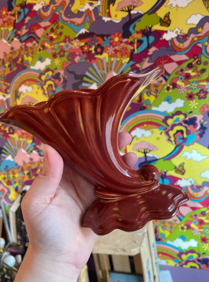 Mid Century Cornucopia Vase