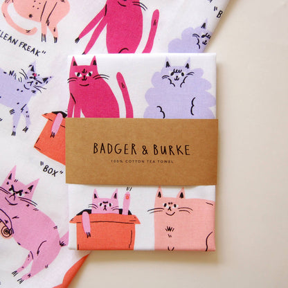 "Famous Cat Breeds" Tea Towel