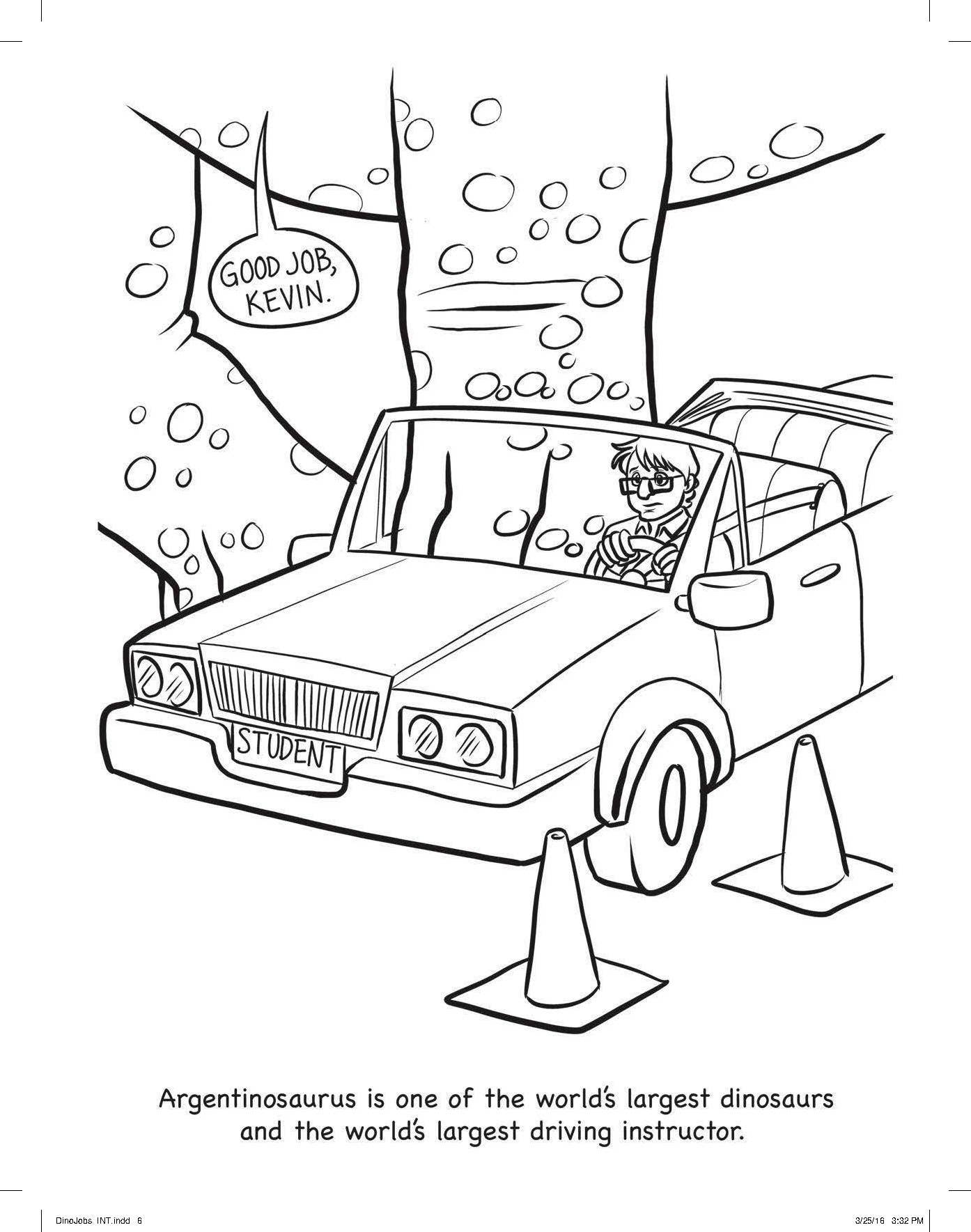 Dinosaurs with Jobs Colouring Book