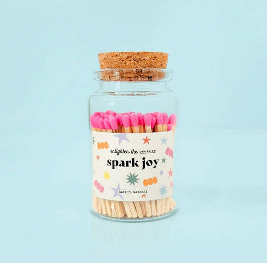 Spark Joy Mini Corked Jar with Hot Pink Matchsticks
