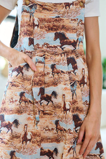 Wild Mustangs Print Dress