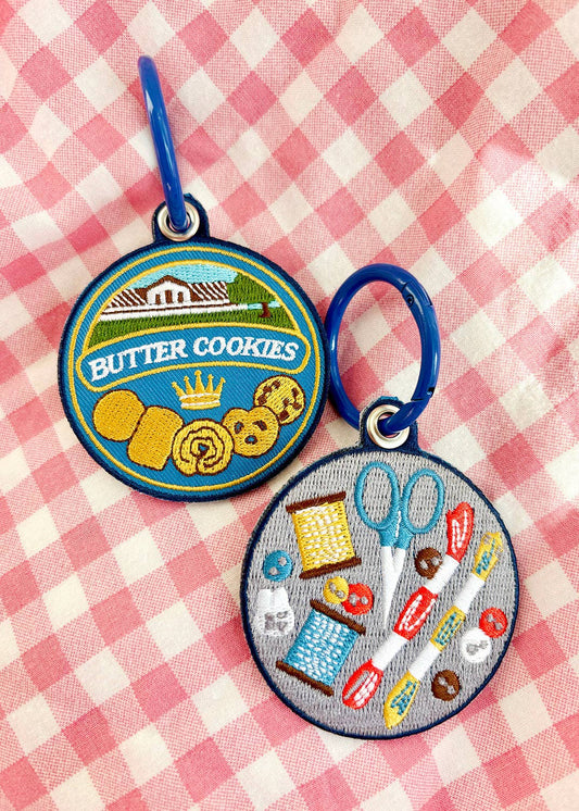 Butter Cookie Tin Embroidered Keychain
