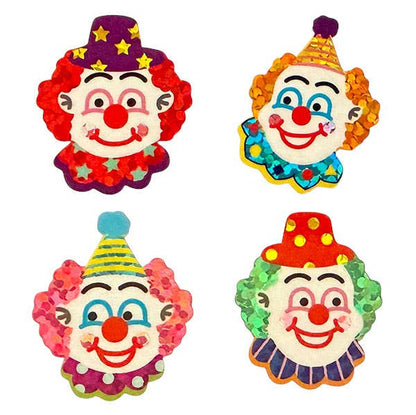 Sparkle Clown Sticker Sheet for Kids, Vintage Inspired