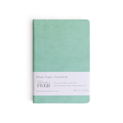 160 Page A5 Blank Journals: 120 GSM Thick Blank Card Stock