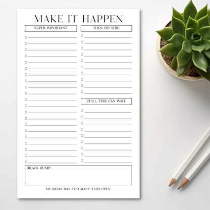 To Do Checklist: 50-Page Tear-Off Notepad