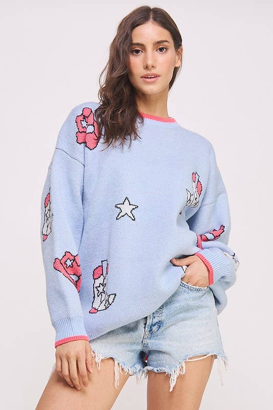 Cowboy Hat & Boots Sweater