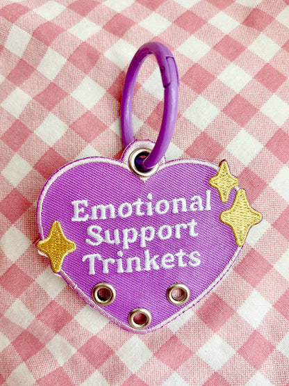 Emotional Support Trinkets Heart Embroidered Keychain