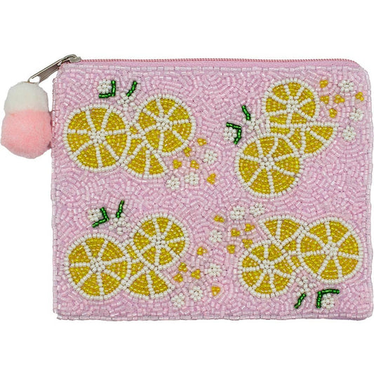 Lemons Beaded Pouch