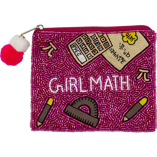 GIRL MATH BEADED COIN POUCH
