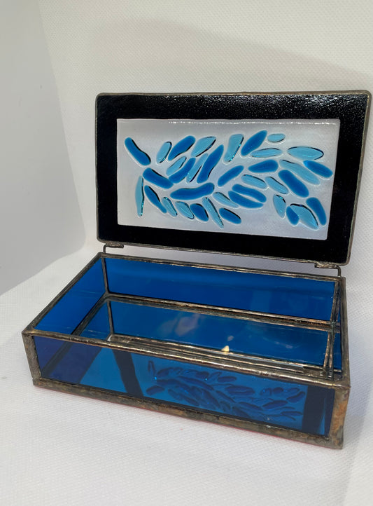 Blue-tiful Glass Jewelry Box