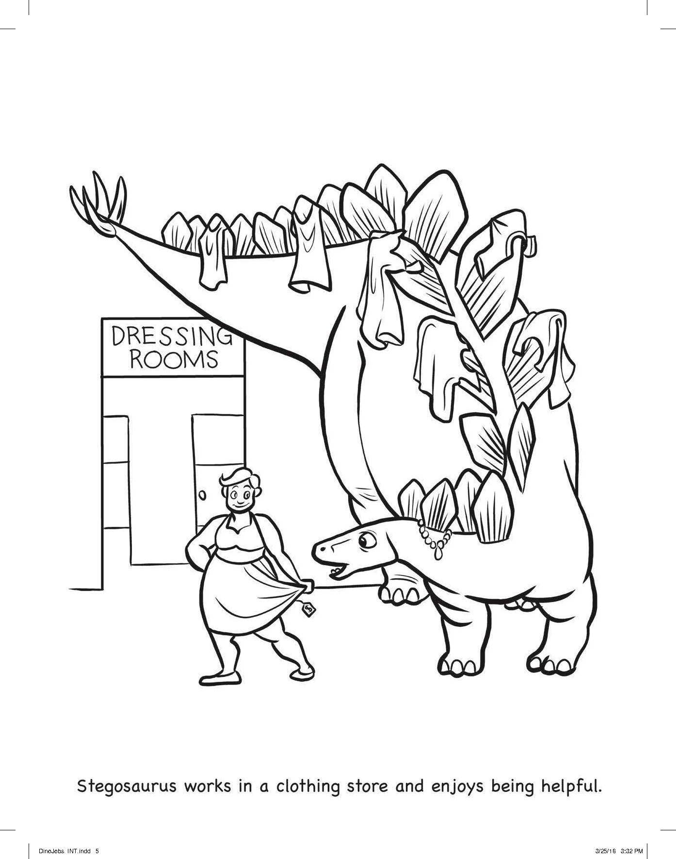 Dinosaurs with Jobs Colouring Book