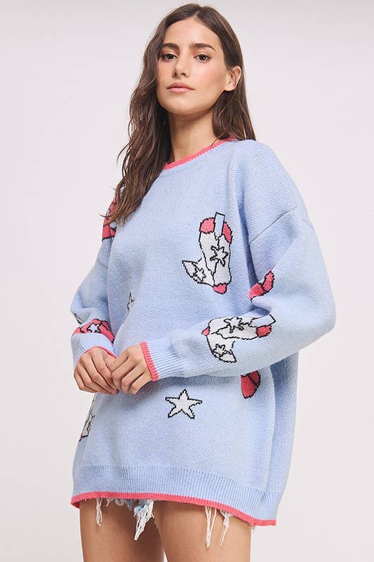 Cowboy Hat & Boots Sweater