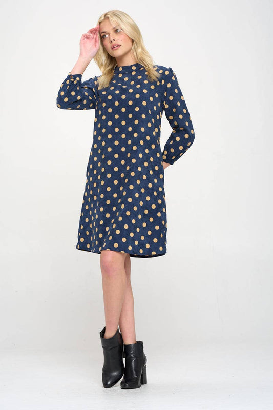 Polka Dot Corduroy Dress