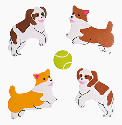 Glossy Fetch Dog Stickers for Kids Vintage Inspired