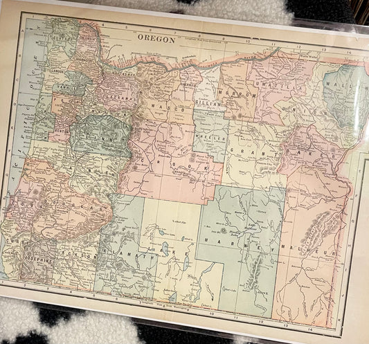 Antique Map - Oregon c.1890s