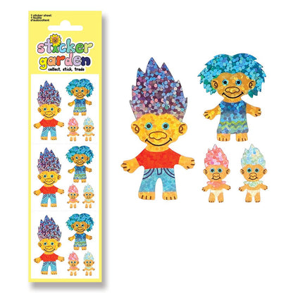 Sparkle Troll Stickers Vintage Inspired for Kids