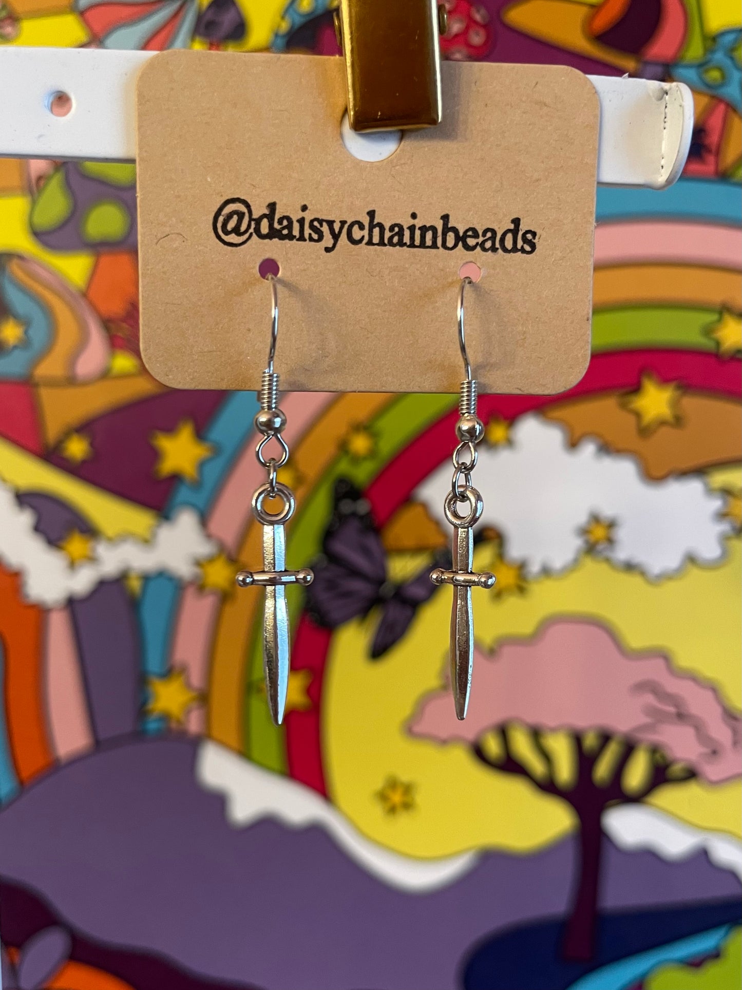 Silver Daggers Earrings