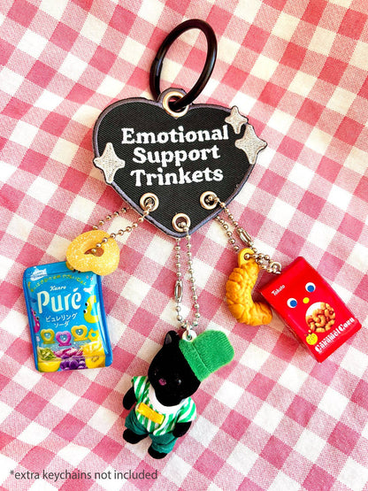 Emotional Support Trinkets Heart Embroidered Keychain