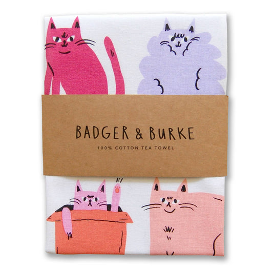 "Famous Cat Breeds" Tea Towel