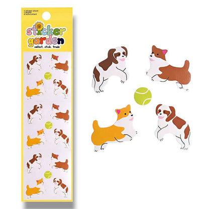 Glossy Fetch Dog Stickers for Kids Vintage Inspired