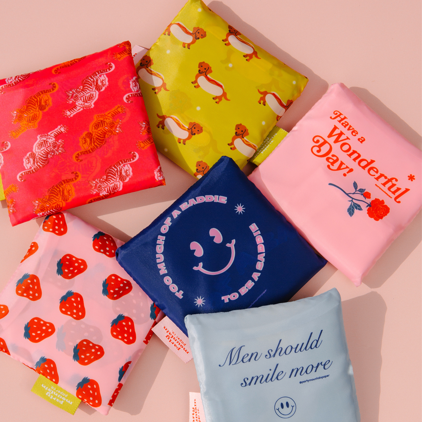 Men Should Smile More Foldable Nylon Tote
