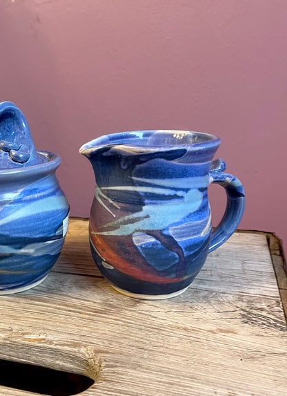 Blue Babes Pottery Sugar and Cream Set