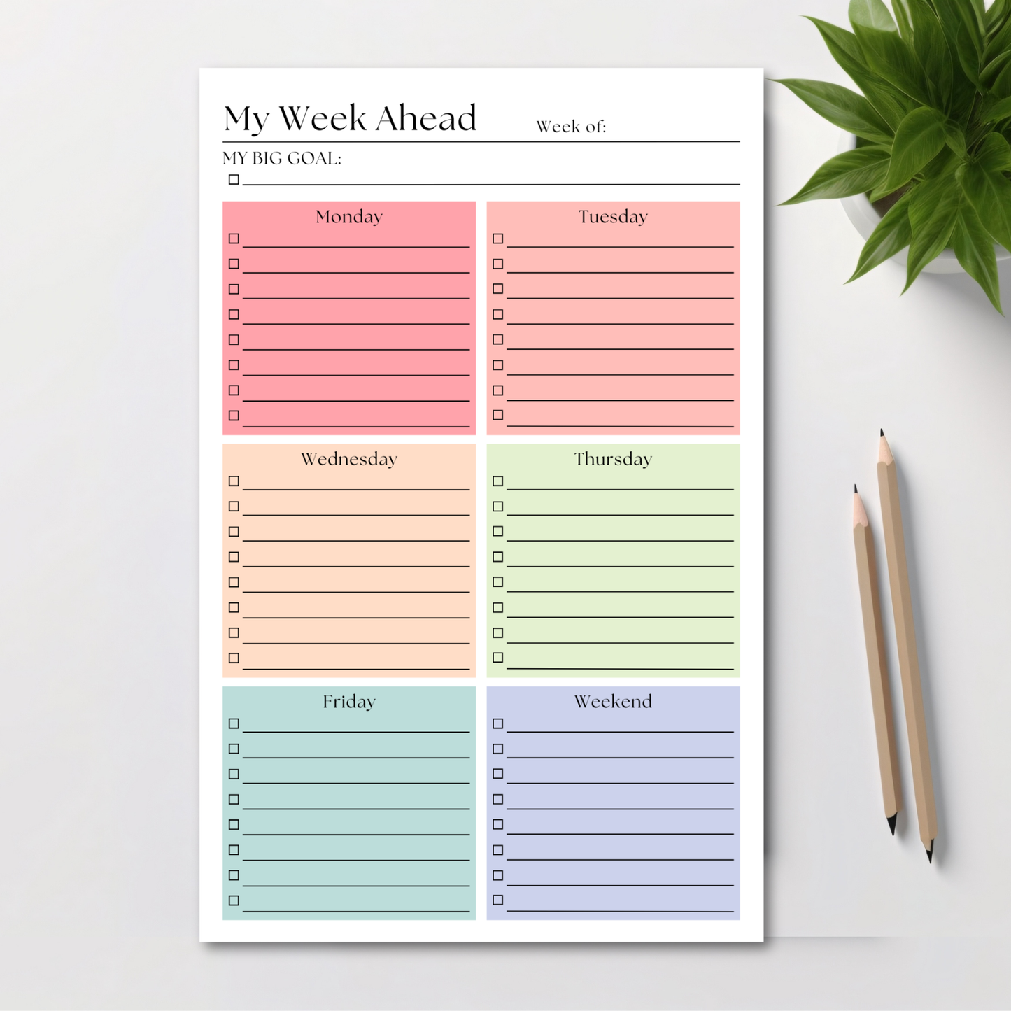 This Week's Plan To-Do List: 50-Page Tear-Off Notepad