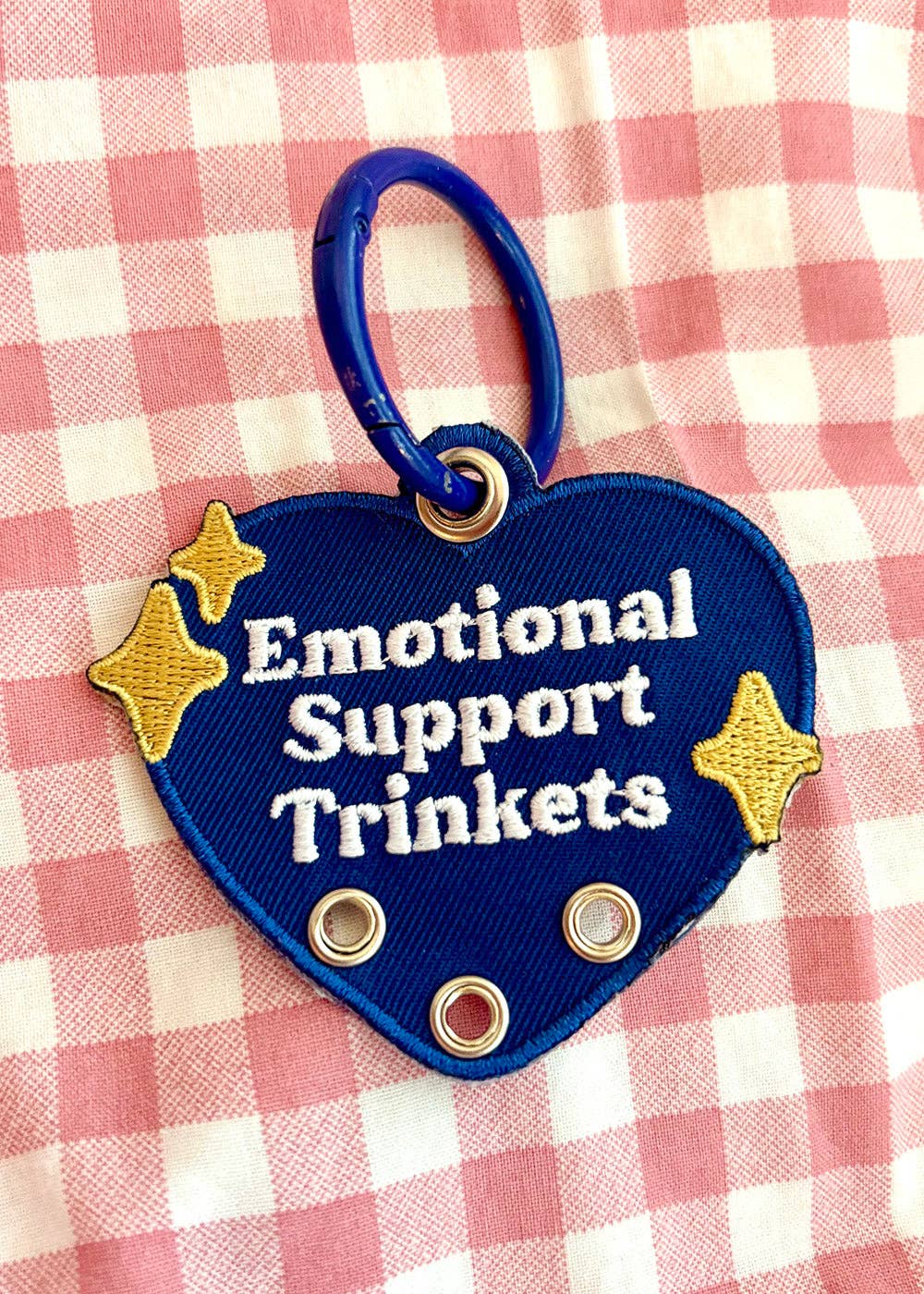 Emotional Support Trinkets Heart Embroidered Keychain