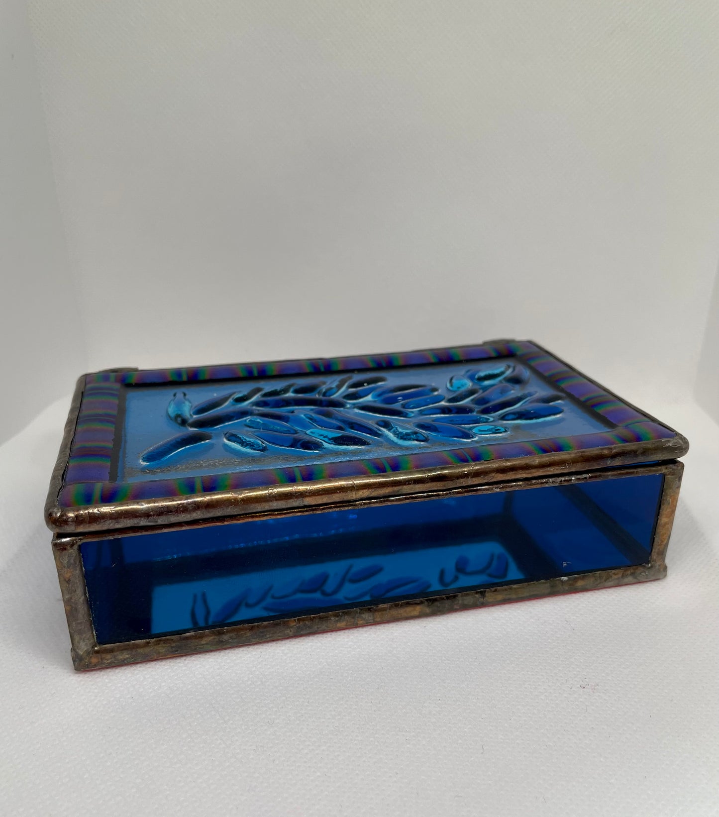 Blue-tiful Glass Jewelry Box